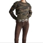 Polo Ralph Lauren Camouflage Print Crew Neck Wool Sweater XS Green Photo 9