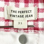 Madewell The Perfect Vintage Straight Leg Jean in Red Gingham Check Size 31 | 12 Photo 9
