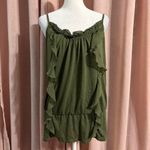 Xhilaration Boho Olive Green Ruffle Drop Waist Tank Top Photo 4