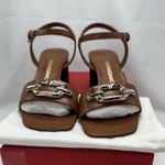 Salvatore Ferragamo Ferragamo Priscilla Gancini Leather Ankle Strap Sandals, NEW, Size 7.5 Photo 3