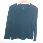 Pendleton  M V-Neck Black Long Sleeved Cotton Top Photo 0