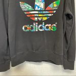 Adidas Vintage Black Multicolor Graphic Logo Long Sleeve Pullover Sweater Size L Photo 46