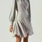 Sugar Lips  Silver Pirouette Satin Wrap Dress Size Small Photo 3