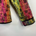Vintage 80s Elliott Lauren Rainbow Boho Artsy Floral Quilted Zip Up Jacket 6 M Multiple Photo 3