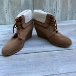 Nautica Women's  Camel Suede Ankle Boots Wedge‎ Heel Size 10 Photo 1