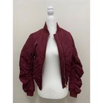 Lulus Quilted Bomber Jacket in Burgundy (X-SMALL) Photo 5
