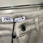 ZARA  SLIM FAUX SUEDE SLIT‎ FLARE PANTS Photo 3
