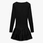 ZARA  Black Long Sleeve Ruffle Dress Photo 4