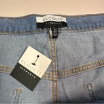 Eloquii  | Light Blue Overlap Jean Shorts for Women Photo 3