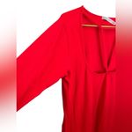 Rebdolls Red Bodycon Midi Dress Womens Plus Size 1X Sexy Date Night Party Photo 3