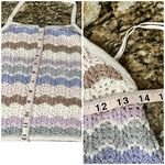 American Eagle Crochet Knit Pastel Striped Halter Top S Boho Crop Top Beach Photo 4