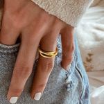 Triple Interlocking 18K Gold Plated Russian Ring – Stainless Steel Size 6 Photo 2