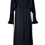 Vintage Black Whimsigoth Dress Bell Sleeve Velvet Goth Vampire Witchy Medium Photo 4