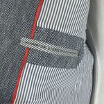 J.Crew  Dalton Herringbone Blazer Jacket 8 TALL Blue Gold Buttons Crest Linen Photo 8