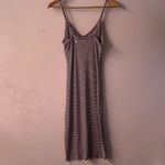 Forever 21 Ribbed Dark Red & Cream Striped Midi Dress Size S NWT Photo 7