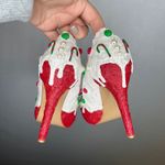 Unique Shuwish Gingerbread Cookie Candy Cane Holiday Heels Women's Shoes US 7 Red Photo 2
