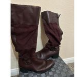 Franco Sarto Boots Womens Size 7.5 Cranberry Red Brown Suede Autumn Western Boho Photo 5