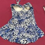 CHAPS Blue and White One-Piece Swimsuit Photo 8