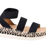 White Mountain NEW  Kolton Ankle Strap Sandal Espadrille Black  11 Photo 0