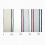 Stella & Dot  Embarcadero Pink Cream Grey Infinity Tassel Scarf, New no tags Photo 2