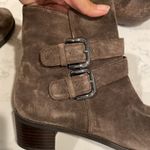 Stuart Weitzman 'Strapduo' Short Boot Moto Biker suede brown gray booties size 9 Photo 8