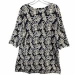 Lulu B Shift Travel Dress Womens 1X Black Beige Nautical Coral Rope Resort Beach Photo 3