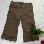 Seven7 Womens For all makind Pants Size 27 Capri Brown Wideleg Crop Dojo Photo 0