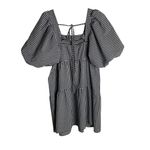 Nasty Gal  Size 0 Gingham Print Tired Puff Sleeve Dress Black White Check Milkmaid Photo 3