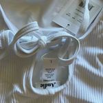 ANDIE  THE PALOMA RIB White One Piece Adjustable Straps Padded  Suit SZ L #1437 Photo 10