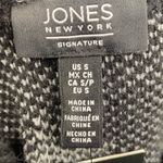 Jones New York  NEW Oversized Black Silver Star Crewneck Sweater Metallic Knit SM Photo 4
