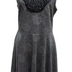 Free People Large Gray Rose Fit and Flare Tulle Skirt Sleeveless Tank Dress Photo 0