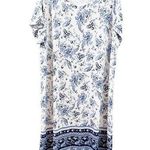 Lucky Brand Paisley Floral White/Blue Shirt Dress Photo 0