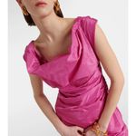 STAUD Andrea Off-Shoulder Midi Dress Size 2 Hot Pink Photo 7