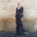 Reformation Shanghai Jumpsuit Size 4
Black Red Floral Pantsuit boho fall $300 Photo 2