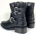 Aquatalia Omayda Water Repellent Leather Moto Bootie Boots Black Size 6 NEW Photo 7
