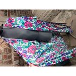 Adonna robe satin floral purple teal pink Photo 9