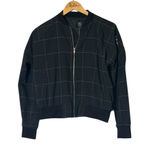 ALBION FIT Women's Black Checkered Bomber Jacket- Size Medium Photo 0