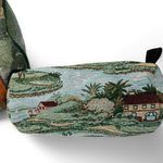 Vintage 90's Golf Golfer Tapestry Leather Small Duffle Bag w/ Matching Pouch Green Photo 3