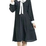 Timeless London Black & White Polka Dot Bow Front Dress Rockabilly 8/M Photo 0