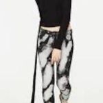 ZARA  black/ white paint skinny power stretch jeans Photo 1