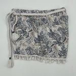 REWASH  Floral Linen Blend Shorts Sz M Boho Braid Tassel Palm Tropical Beachy Photo 5