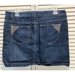 Route 66  Dark Denim Classic Fit Mini Skirt Size 10 Pockets‎ Zip Embroidered Photo 2