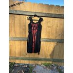 HEMET Gothic Halloween Black & Red Midi Dress Skull Birds Small Steampunk Photo 4
