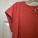 Nine West Pink-Orange Scoop Neck Short Sleeve Ruffle Hem Dress size Small Photo 3