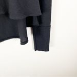 Free People  WE THE FREE Cozy Time Black Raw Edge Seam Slouchy Pullover Top Small Photo 8