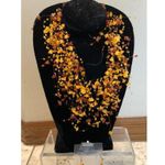 Floating Invisible Glass Pearl Bead Fashion Necklace Jewelry Earring SET New Orange Photo 2