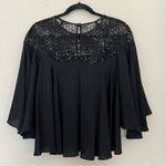 Milly  Sequined 3/4 Bell Sleeve Silk Blend Blouse Size 8 Photo 6