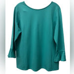 Talbots Teal Flare Sleeve Ballerina Neckline Top Size 1X Petite NWT Photo 0