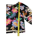 C&C California  Black Floral Square Neck Balloon Sleeve Linen Crop Top S Photo 4