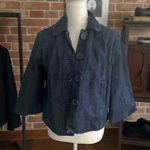 NEW YORK & COMPANY Denim Swing Jacket Coat Size Medium Blue Photo 0